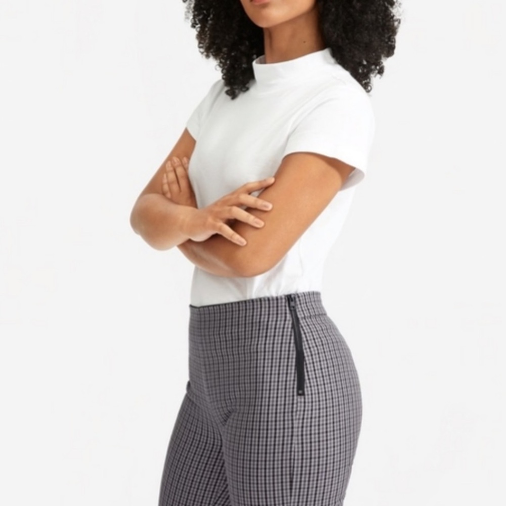 Everlane Curvy Side Zip Pant in Houndstooth grey size 16 waist size is 36 inches - Picture 3 of 7